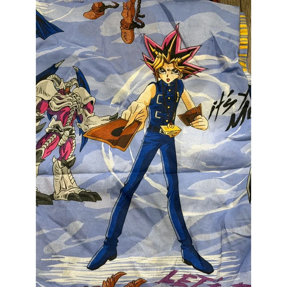 Vintage Yu-Gi-Oh Twin Sheets Yami Yugi Exodia Summoned Skull Blue Anime Y2K